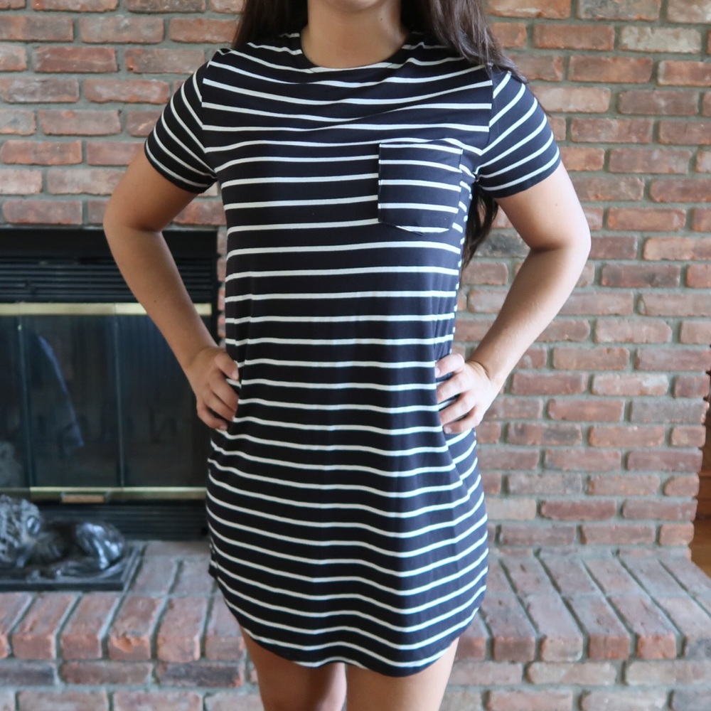 Abercrombie and Fitch Black and White striped tshirt dress